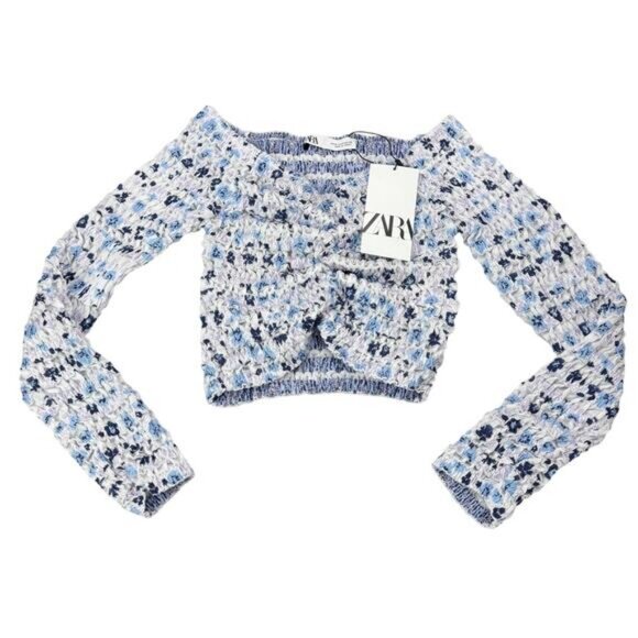 Zara Off The Shoulder Ruched Floral Top - Picture 2 of 5